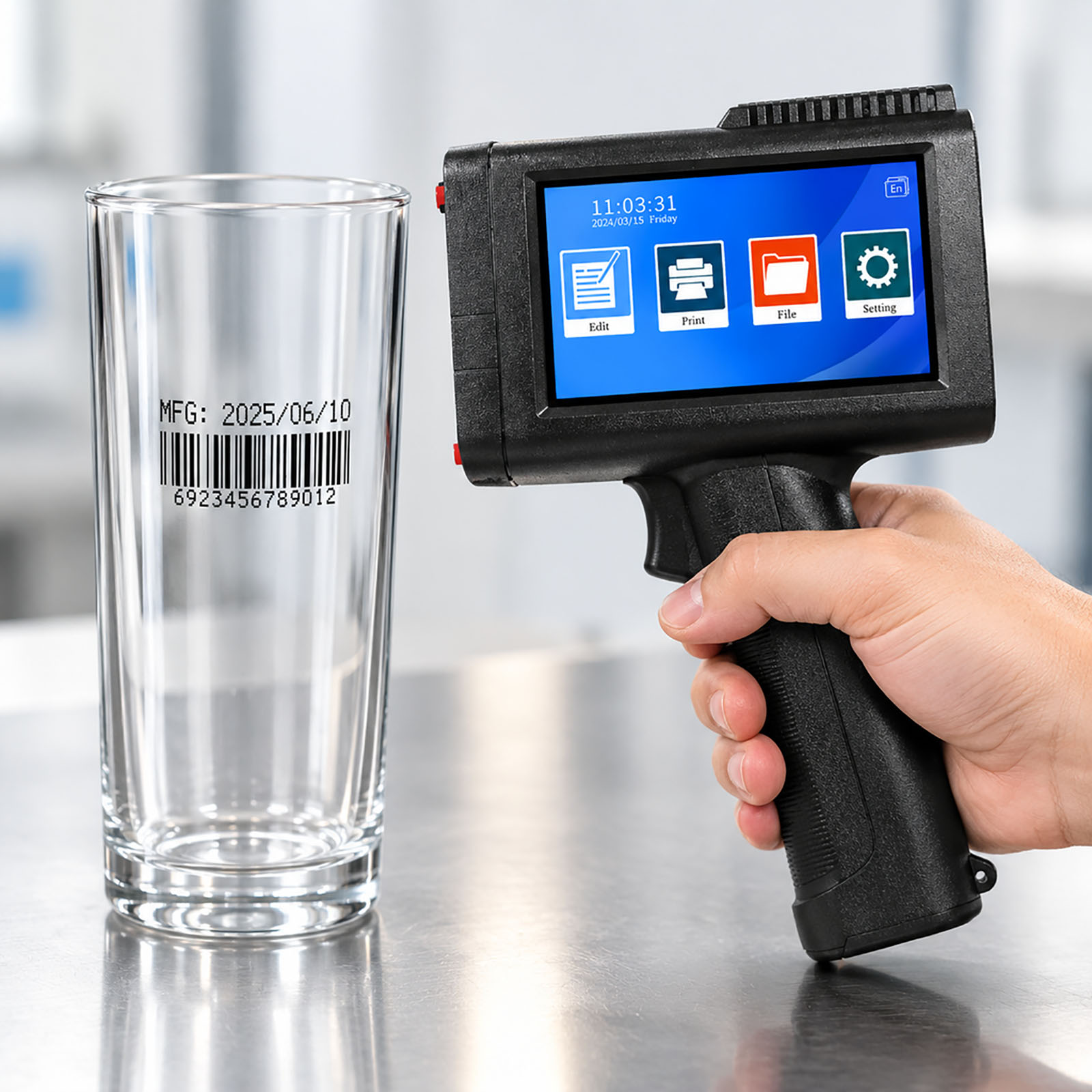 Barcode Printer - ZM-C13 12.7mm Handheld Inkjet Printer Portable