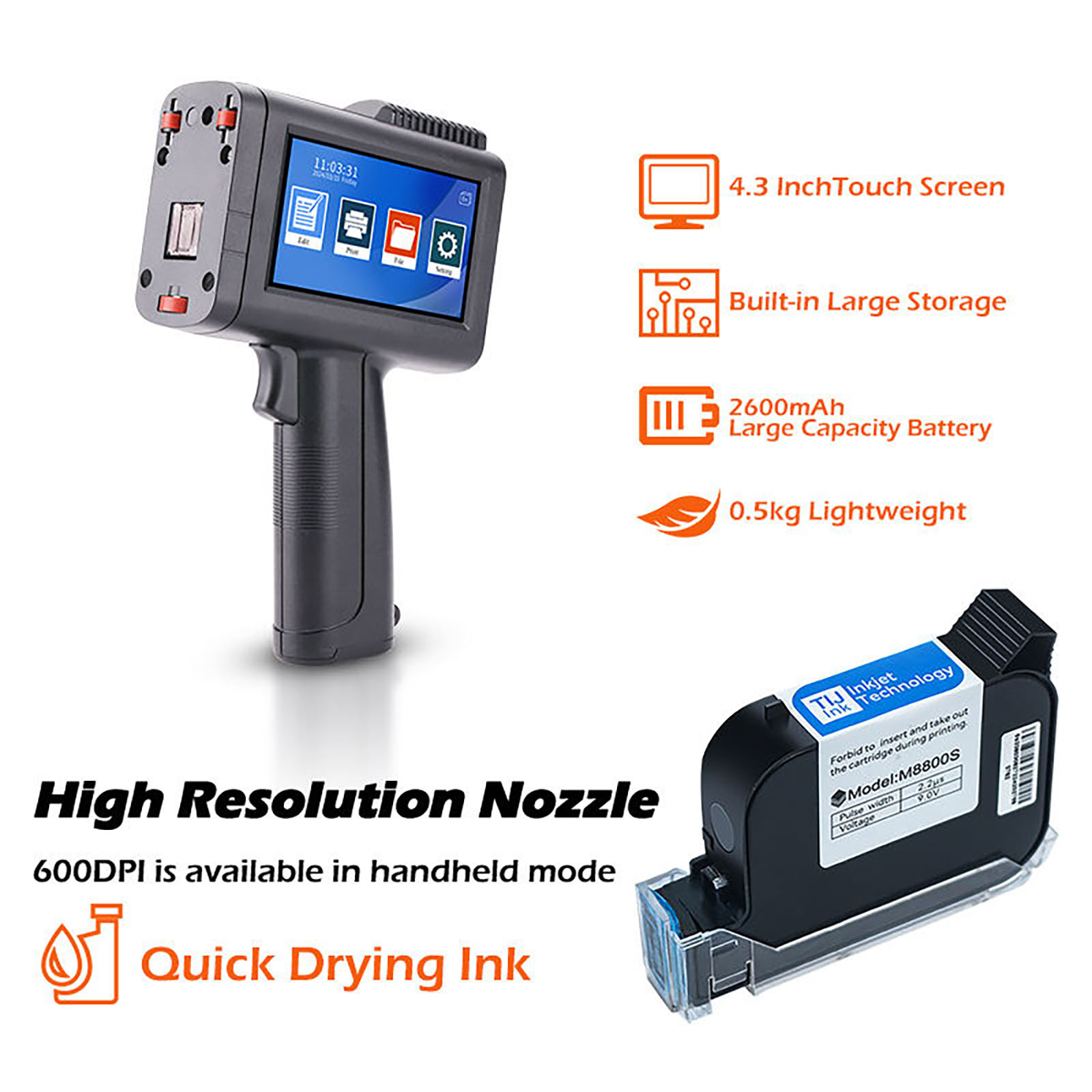 ZM-C13 12.7mm Handheld Inkjet  - Barcode Printer ulasan dan harga