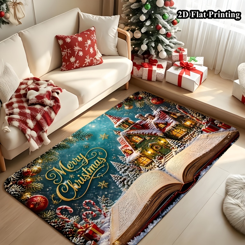 1pc 2D Flat Christmas Rug, Mag - Commercial Book Printing Machines ulasan dan harga